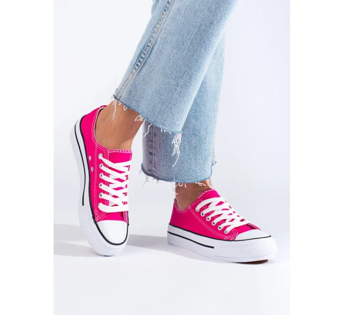 Krásné dámské tenisky růžové bez podpatku Krásné dámské tenisky růžové bez podpatku