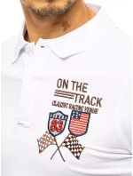 FashionStreet biele vyšívané polo tričko PX0452 FashionStreet biele vyšívané polo tričko PX0452