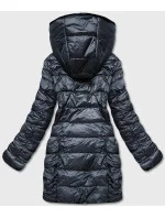 Obojstranná dámska bunda - kožuch v grafitovej farbe (b8053-70) Obojstranná dámska bunda - kožuch v grafitovej farbe (b8053-70)