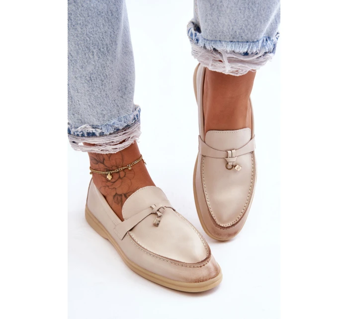 Klasyczne Mokasyny Damskie Beżowe Cortez Klasyczne Mokasyny Damskie Beżowe Cortez