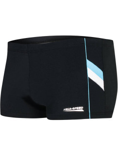 AQUA SPEED Plavecké šortky Ricardo Black/Blue/White Pattern 01