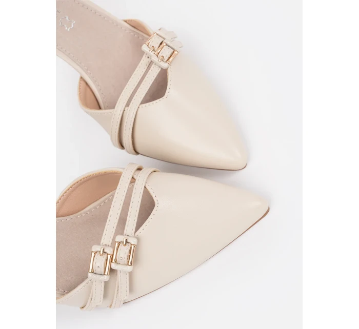 Pěkné dámské Jasnobeżowy  lodičky na jehlovém podpatku