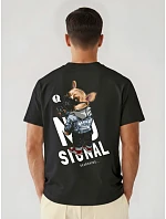 Pánske bavlnené tričko nadrozmernej veľkosti s čiernou potlačou FashionStreet NX4009R Pánske bavlnené tričko nadrozmernej veľkosti s čiernou potlačou FashionStreet NX4009R