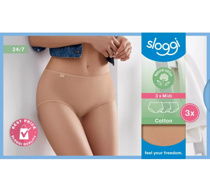 sloggi 24/7 Cotton Midi C3P - BROWN - SLOGGI BROWN - SLOGGI sloggi 24/7 Cotton Midi C3P - BROWN - SLOGGI BROWN - SLOGGI