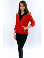 Oranžová dámska bunda s kapucňou (DL011) Oranžová dámska bunda s kapucňou (DL011)