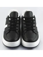 Čierno-biele dámske športové šnurovacie topánky (S070)