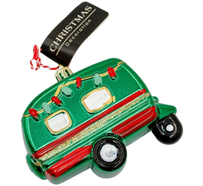 DEKORÁCIA ZÁVESNÁ OZDOBA KARAVAN ZELENÁ