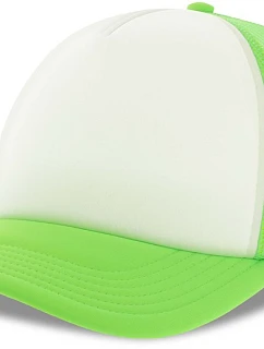 Atlantis Headwear Rapper-S 5-panelová truckerová čiapka 33.0262 biela/zelená fluo