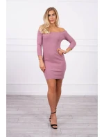 Pruhované vypasované šaty tmavo ružové