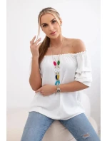Španielska blúzka s ozdobnými rukávmi ecru Španielska blúzka s ozdobnými rukávmi ecru