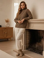 GOLFIVA dámsky sveter béžový FashionStreet MY2403