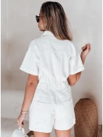 bílý džínový krátký overal Dstreet model 21988009 - FashionStreet bílý džínový krátký overal Dstreet model 21988009 - FashionStreet