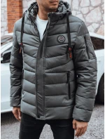 Pánská prošívaná zimní bunda s kapucí v grafitové barvě Dstreet model 21991450 - FashionStreet