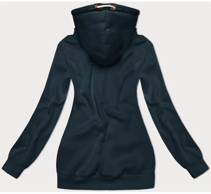 Hrubšia dámska mikina s pruhmi v morskej šedej farbe (2302)