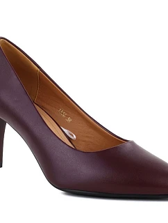 Vínové dámské lodičky na jehlovém podpatku Sergio model 22073616 - LEONE