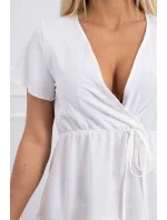 Šaty s obálkovým výstrihom ecru Šaty s obálkovým výstrihom ecru