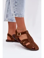 Dámské sandály Ploché Hnědé model 21960883 - Boto