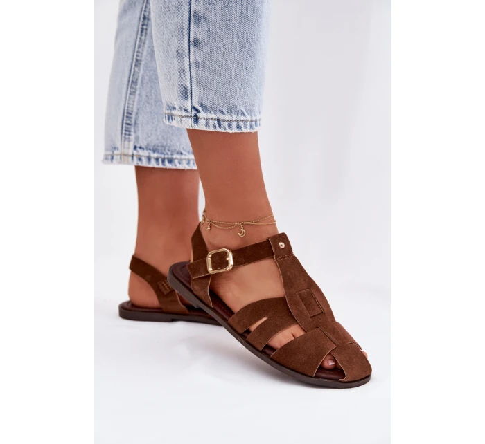 Dámské sandály Ploché Hnědé model 21960883 - Boto