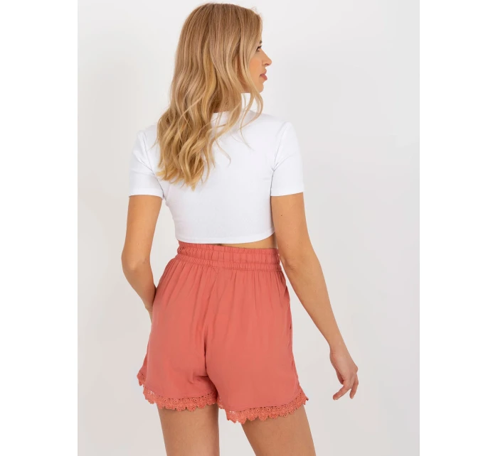 Šortky D73760M62233KB tmavo ružové