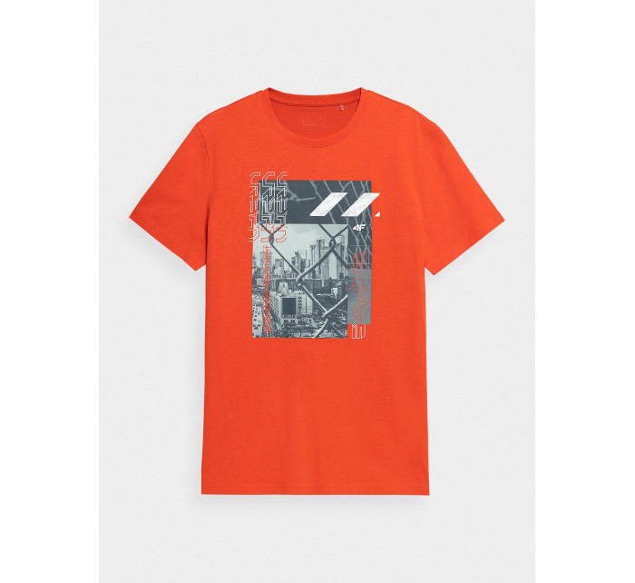 Pánske tričko H4L22-TSM012-70S oranžové - 4F