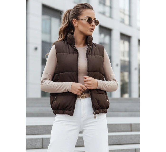 Dámská prošívaná vesta hnědá Dstreet model 21990653 - FashionStreet