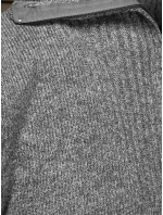 Pánsky zateplený sveter so stojacím golierom svetlo sivý FashionStreet WX2353 Pánsky zateplený sveter so stojacím golierom svetlo sivý FashionStreet WX2353