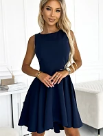 397-2 Elegantné šaty s dlhším zadným dielom - ZELENÉ