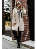 model 21379613 Ležérní kabát s kapsami a kapucí béžový - numoco basic model 21379613 Ležérní kabát s kapsami a kapucí béžový - numoco basic