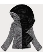 Čierna dvojvrstvová dámska prešívaná bunda (B9775-1)