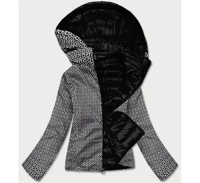 Čierna dvojvrstvová dámska prešívaná bunda (B9775-1)