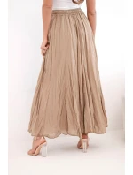 Dámska maxi bavlnená sukňa s elastickým pásom camel Dámska maxi bavlnená sukňa s elastickým pásom camel