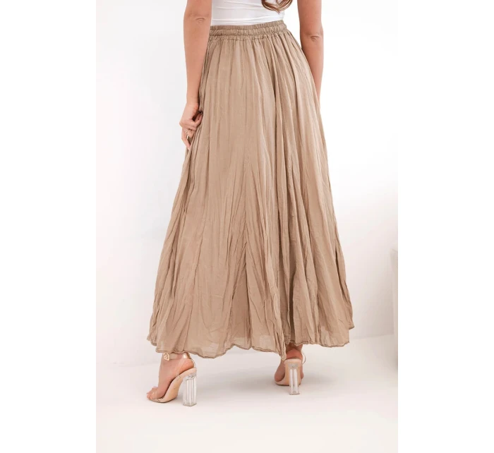 Dámska maxi bavlnená sukňa s elastickým pásom camel Dámska maxi bavlnená sukňa s elastickým pásom camel