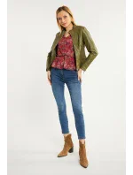 Dámská kožená bunda zelená model 19916517 - Monnari