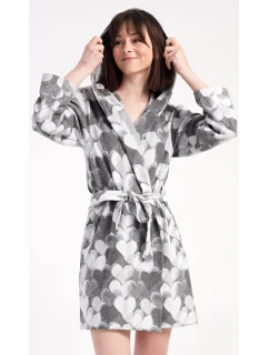 Dámsky krátky župan s kapucňou Heart