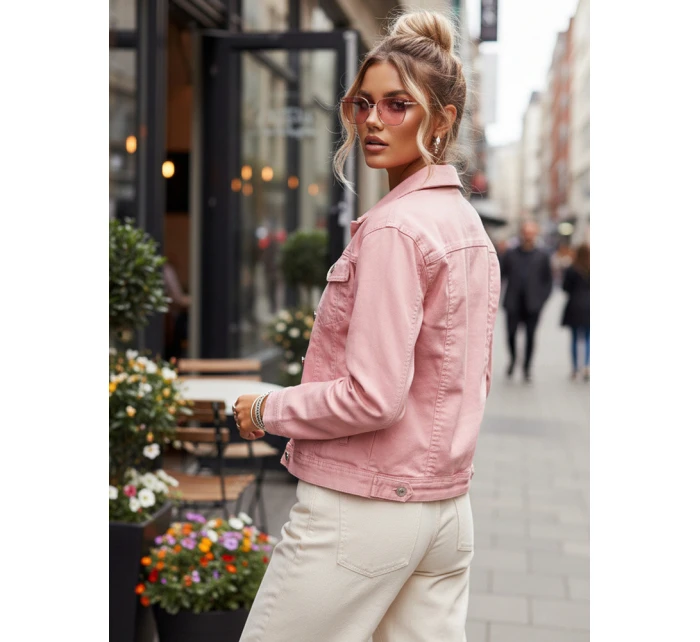 FashionStreet dámska ružová džínsová bunda TY5597 FashionStreet dámska ružová džínsová bunda TY5597