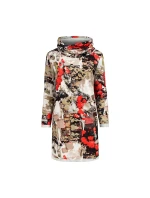 IRENE - Dámske šaty s rolákom a farebným vzorom 282-1