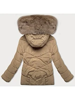 Béžová volná dámská bunda ve tvaru pro přechodné období model 21248527 - J.STYLE Béžová volná dámská bunda ve tvaru pro přechodné období model 21248527 - J.STYLE