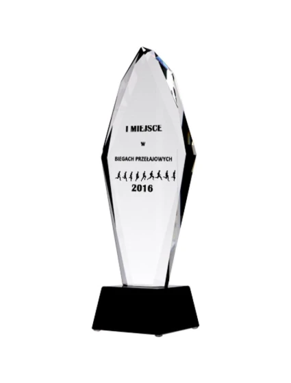 Gravírovaná sklenená trofej + výplň farbou