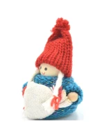 DEKORATÍVNA BÁBIKA S TAŠKOU MODRÉ DIEVČA 7,5 CM