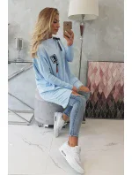 Oversize mikina s asymetrickými boky modrá Oversize mikina s asymetrickými boky modrá