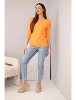 Dámska blúzka s lodičkovým výstrihom oranžová