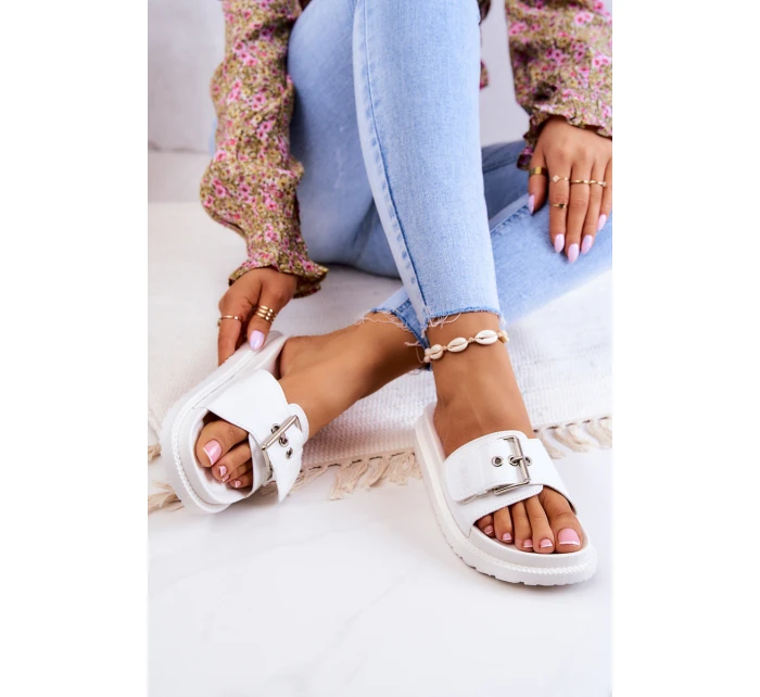 Klasyczne Klapki Damskie Big Star JJ274A309 Białe