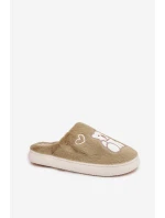 Kožešinové pantofle s medvídkem zelené model 21772566 - Boto