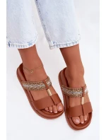 Dámské platformové sandály s pásky a zlatým detailem Camel Tahlia Dámské platformové sandály s pásky a zlatým detailem Camel Tahlia