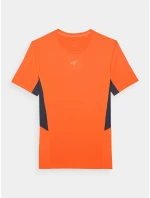 Pánske športové tričko slim z recyklovaných materiálov 4F - oranžové Pánske športové tričko slim z recyklovaných materiálov 4F - oranžové