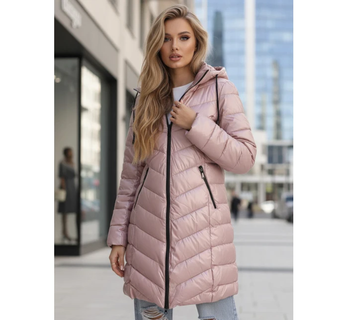 Dámská zimní bunda dlouhá prošívaná fialová Dstreet model 21994835 - FashionStreet