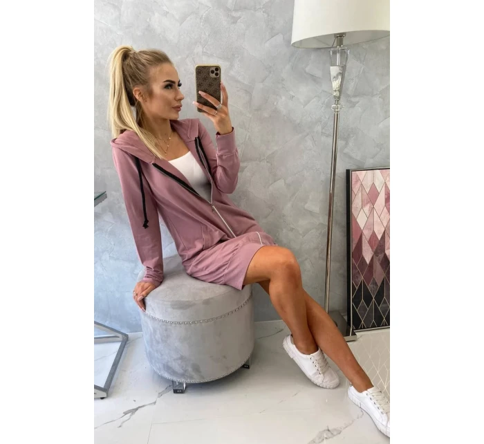 Mikina s kapucňou tmavo ružová