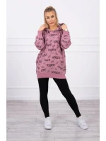 Mikina s nápisom tmavoružová