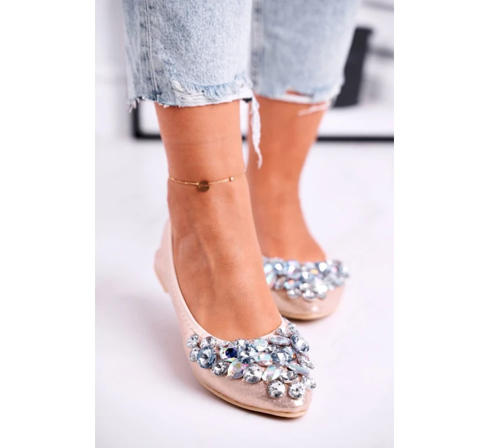 Kožené Baleríny S Ozdobnými model 21540216 Zlaté Crystal - Boto
