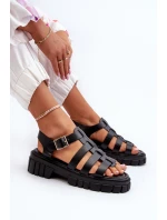 Sandały Rzymianki Damskie Czarne Rosarose